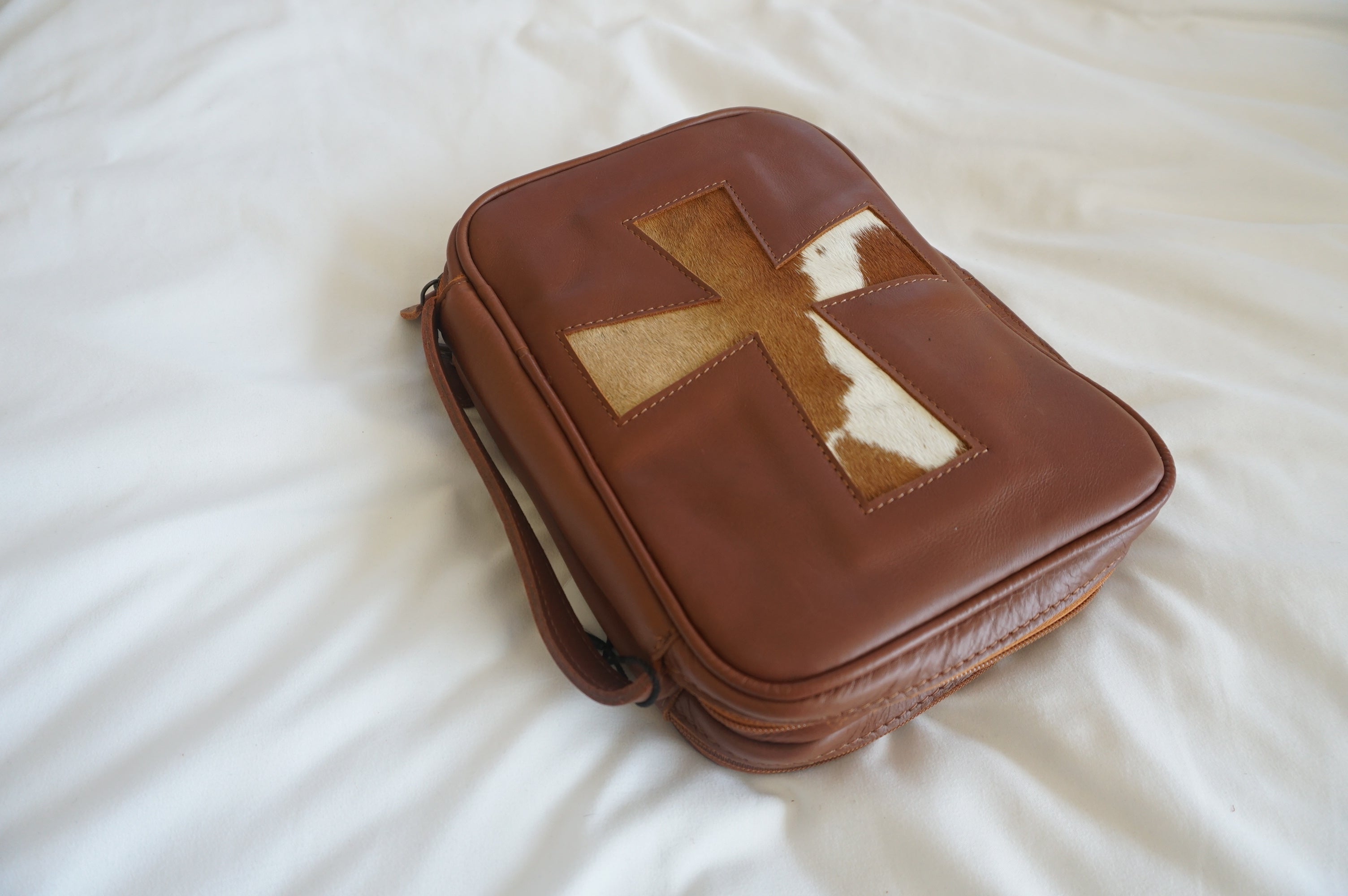 Handmade Leather Bible Cases with Cross | The Skipping Stone